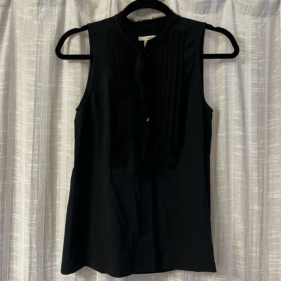 J Crew Button Up Sleeveless Top with Tie Detail - Picture 1 of 4